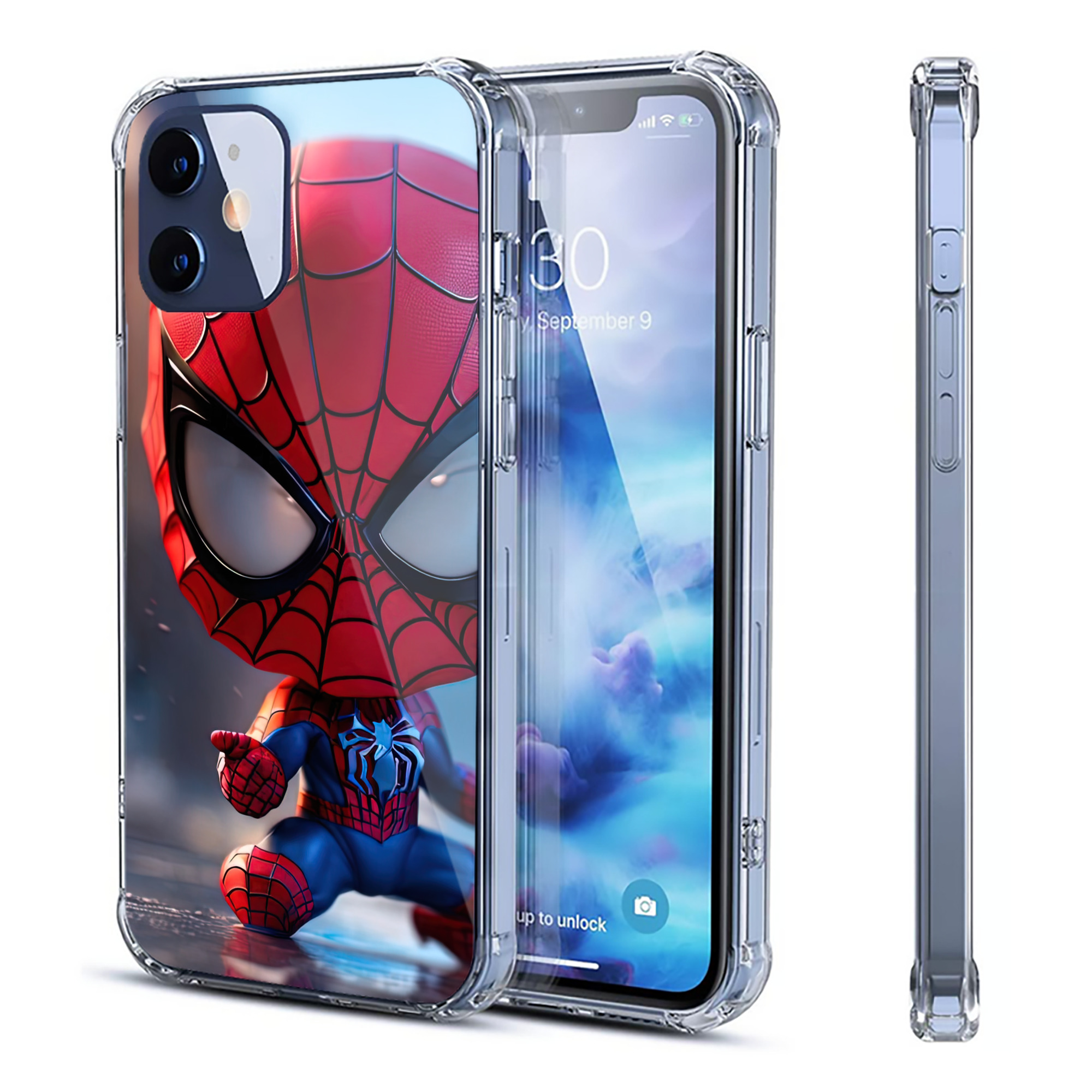 （画像用） Spider Man スパイダーマン 【iPhone 12シリーズ対応】透明スマホケース（クリアソフトケース）